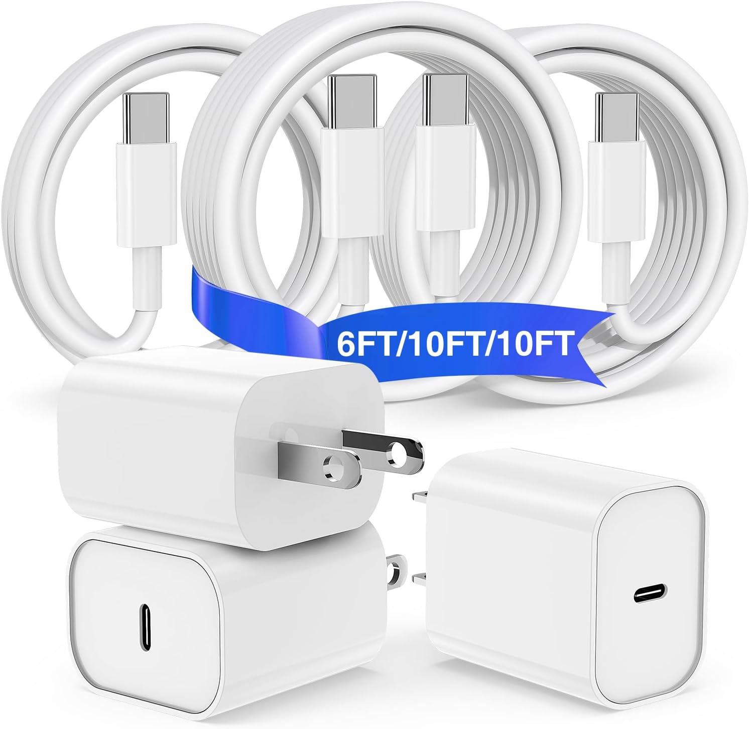 3Pack USB C Charger for iPhone 15 16,10FT+6FT USB C Cable and USB C Charger Blcok for iPhone 16 15 Pro/15 Pro Max/15 Plus, Long iPhone 16 15 Fast Charging Cable for iPad Pro12.9/11,iPad Air,iPad mini
