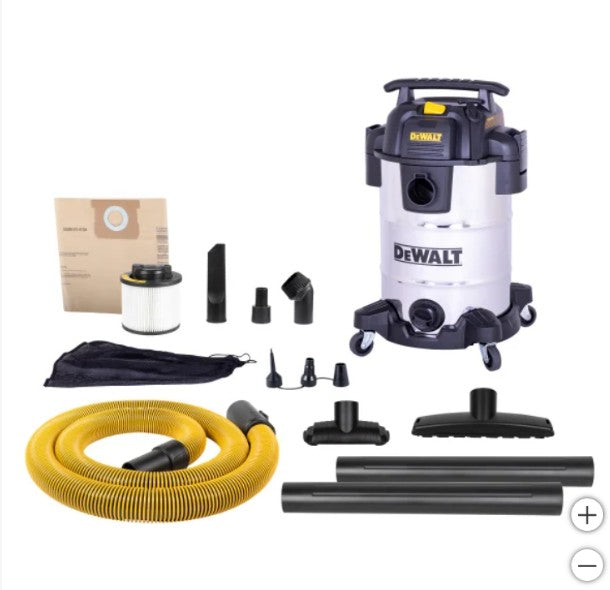 DeWalt 8 Gallon/30L Pro Stainless Steel Wet/Dry Vacuum