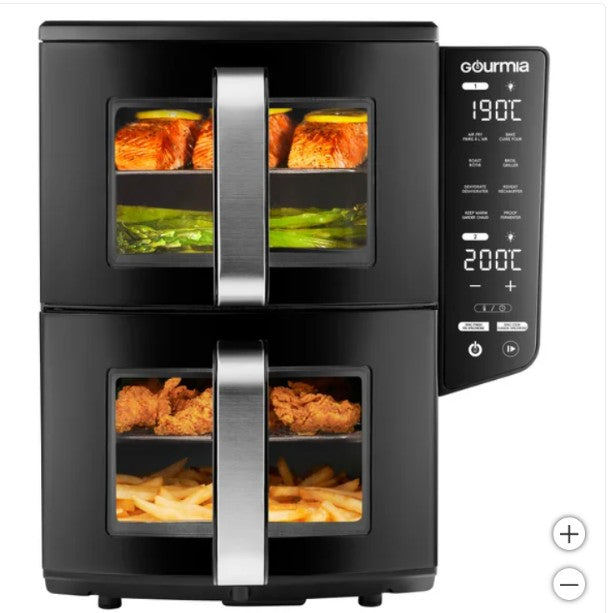Gourmia 4 Dish Dual Basket Air Fryer with Sync Finish & Sync Cook, 10.4 L (11 qt.)