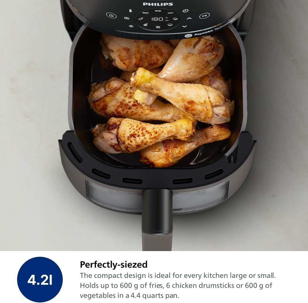 Philips 2000 Series Air fryer - 4.4 qt (4.2 l) Pan, 13 Cooking Functions, Rapid Air Technology,