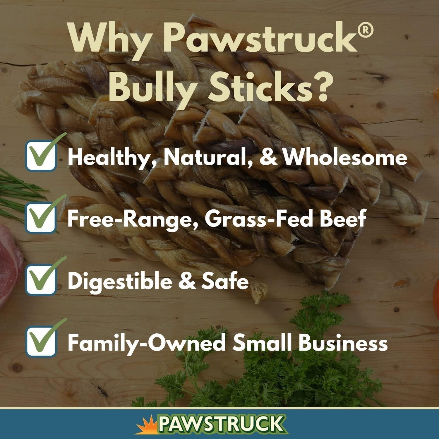 Natural 12" Braided Bully Sticks for Dogs – Tough, Long-Lasting, Rawhide-Free, Low-Odor, Single Ingredient Chew Treat for Aggressive Chewers – 5 Count – Packaging May Vary
