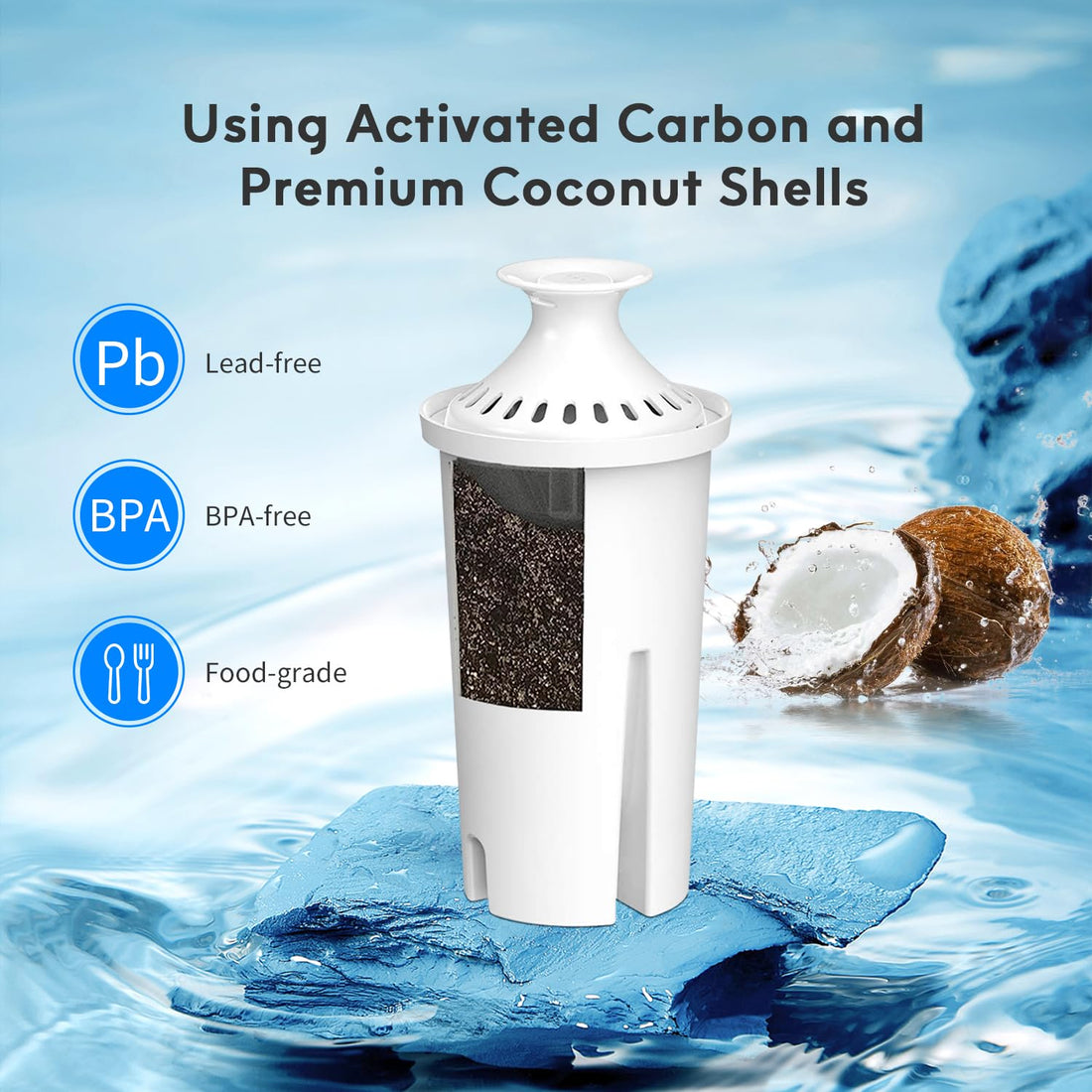 Brita Standard Replacement Filter, Reduces Contaminants while keeping healthy minerals, Certified by WQA to reduce Chlorine for improved taste, Made without BPA, Replace after 151 litres, 3 Count