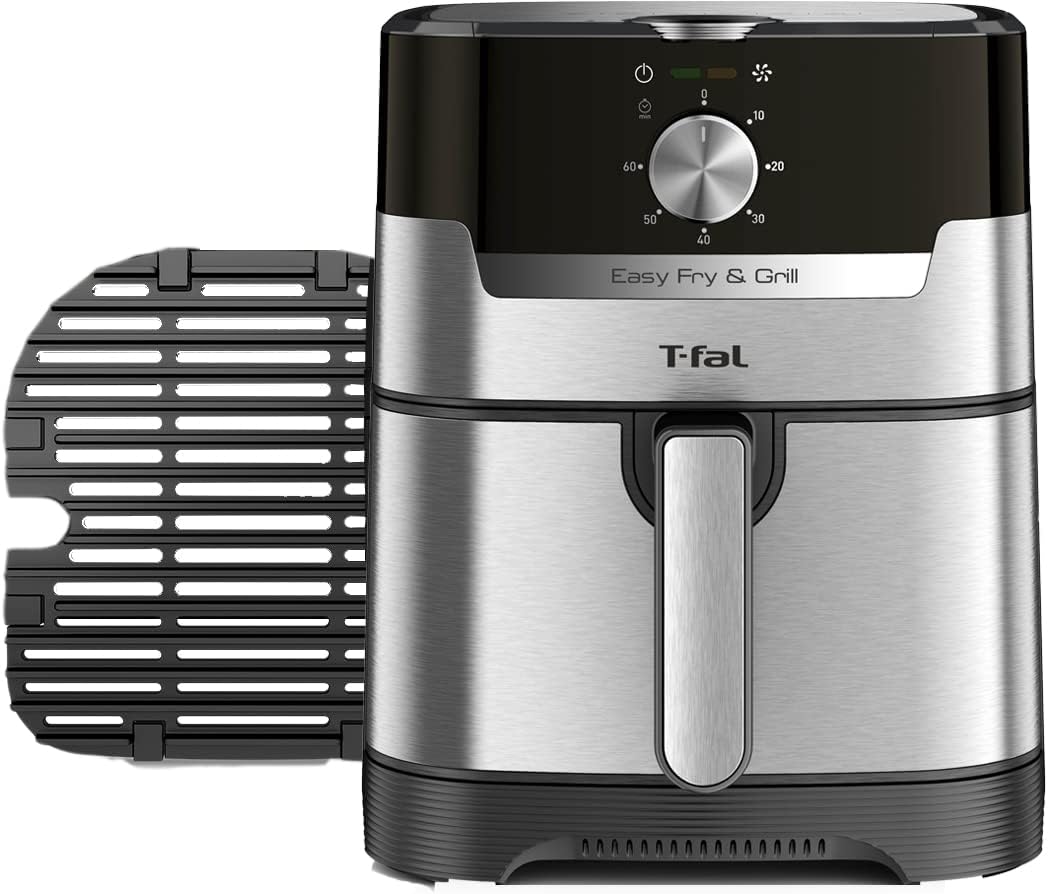 T-fal Easy Fry and Grill Air fryer, Stainless Steel, 4.4Quart/4.2Liters