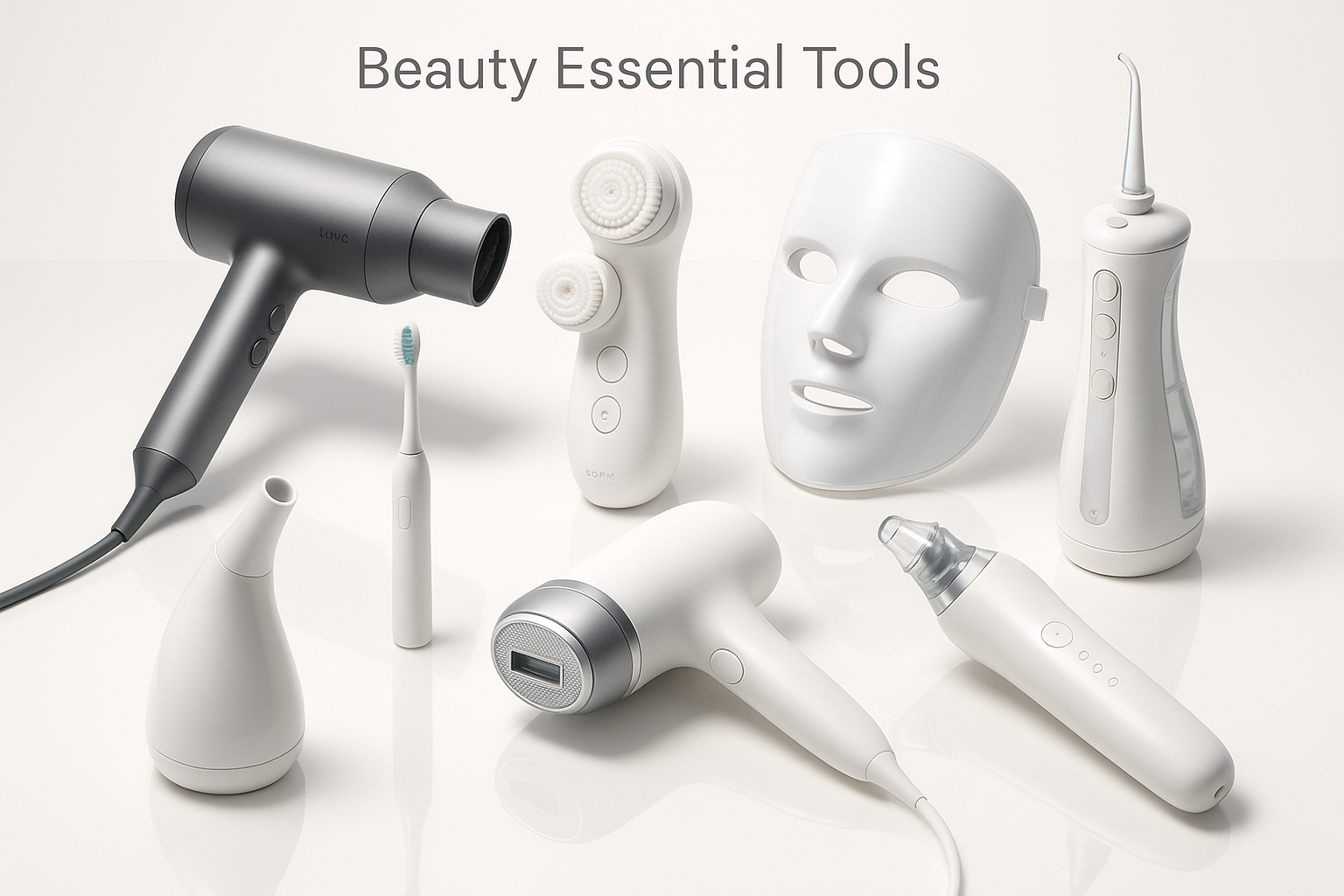 keep the Picture same just add the name Beauty Essential Tools in small fonts at top of this picture