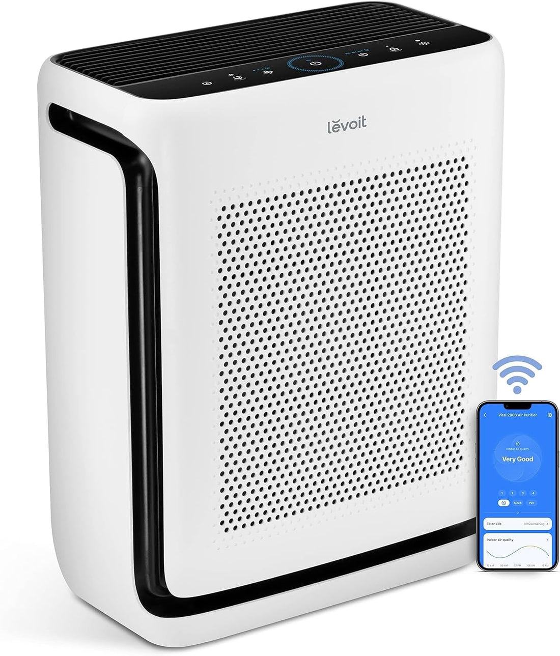 LEVOIT Air Purifiers Large Room bedroom Home Up to 1878 ft²with Washable Filters Smart WiFi Air Quality Monitor HEPA